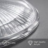 Clear acrylic lid on a gray background with 'Durable' and 'High-Quality Acrylic' labels.
