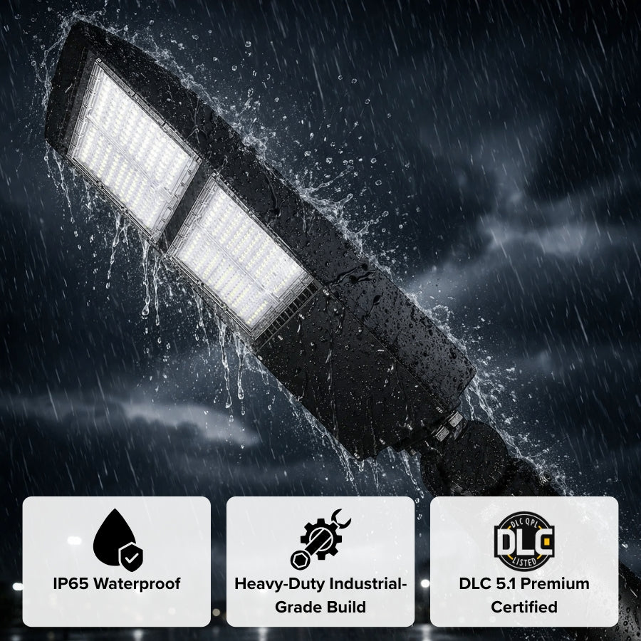 IP65 waterproof LED parking lot light built for heavy-duty outdoor use at switchtoled.com