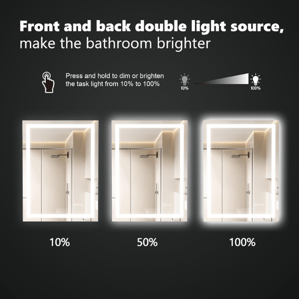 LED Bathroom Mirror Lights 84x32 Inch double light source at switchtoled.com