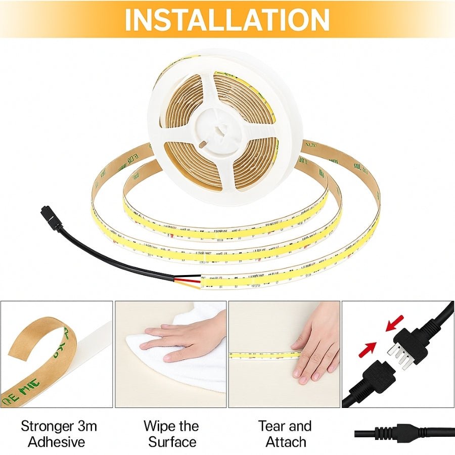 LED Cob strip Lights easy install at switchtoled 
