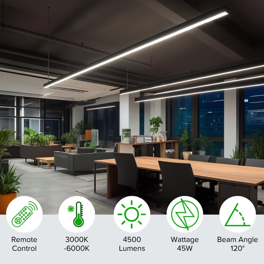 LED Linear Light Fixture with Remote with color temperature 