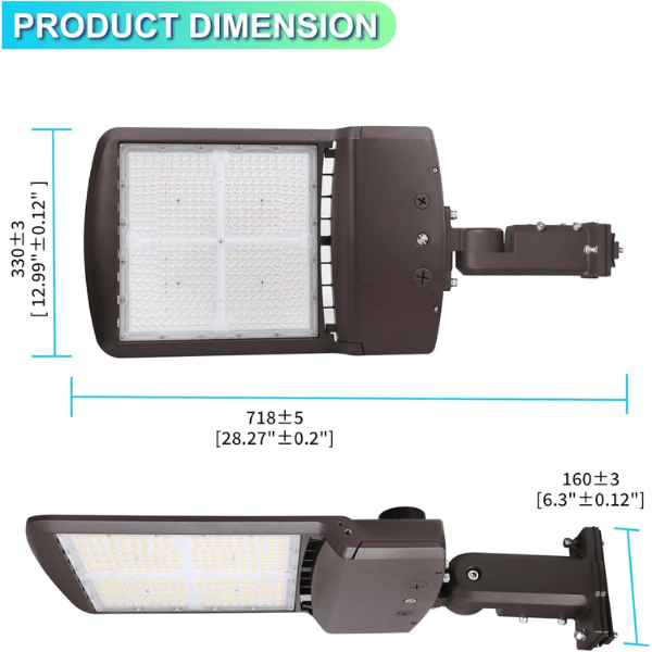 LED Parking Lot Lights product dimension 