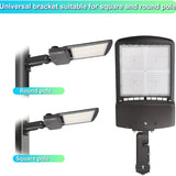 LED Parking Lot Lights round pole and square pole at switchtoled.com