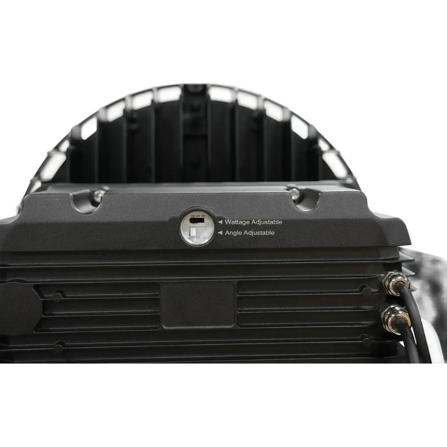LED Sports Light showing wattage adjustable and angle control switch