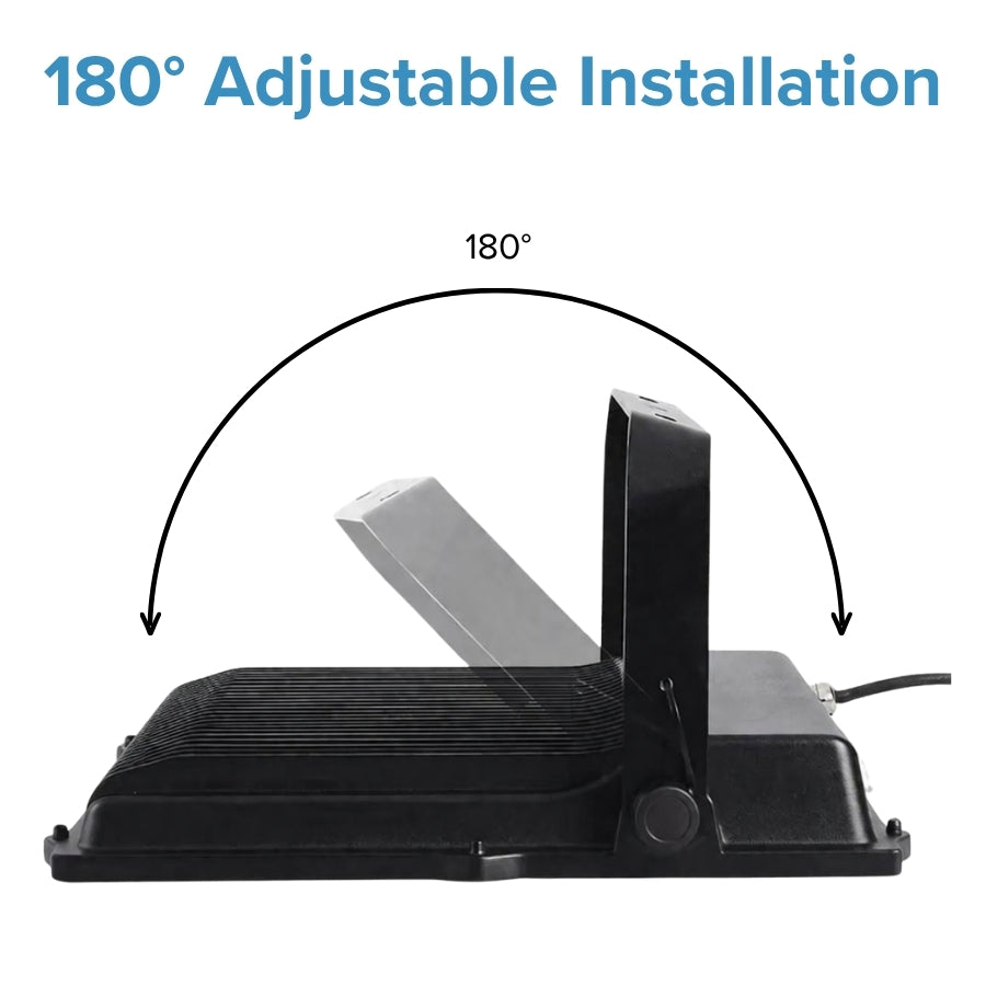 LED flood light 180 degree adjustable mounting bracket  installation flexibility