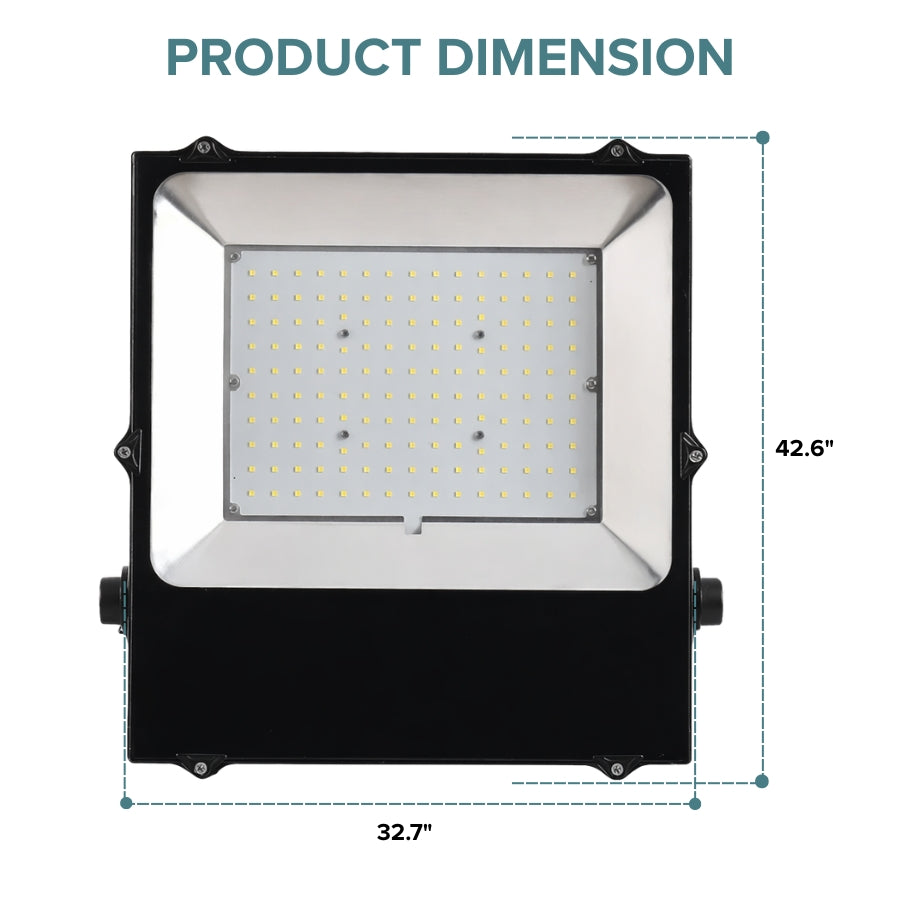LED flood light dimensions 32.7 inch width 42.6 inch height outdoor light size