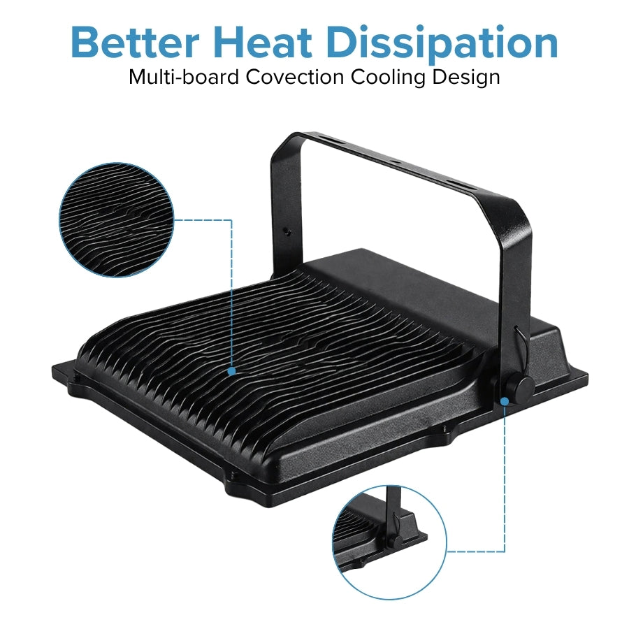 LED flood light heat sink cooling design, multi-board convection aluminum housing