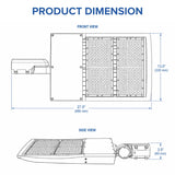 LED parking lot light dimensions 27 inch length with compact low-profile design at swichtoled.com