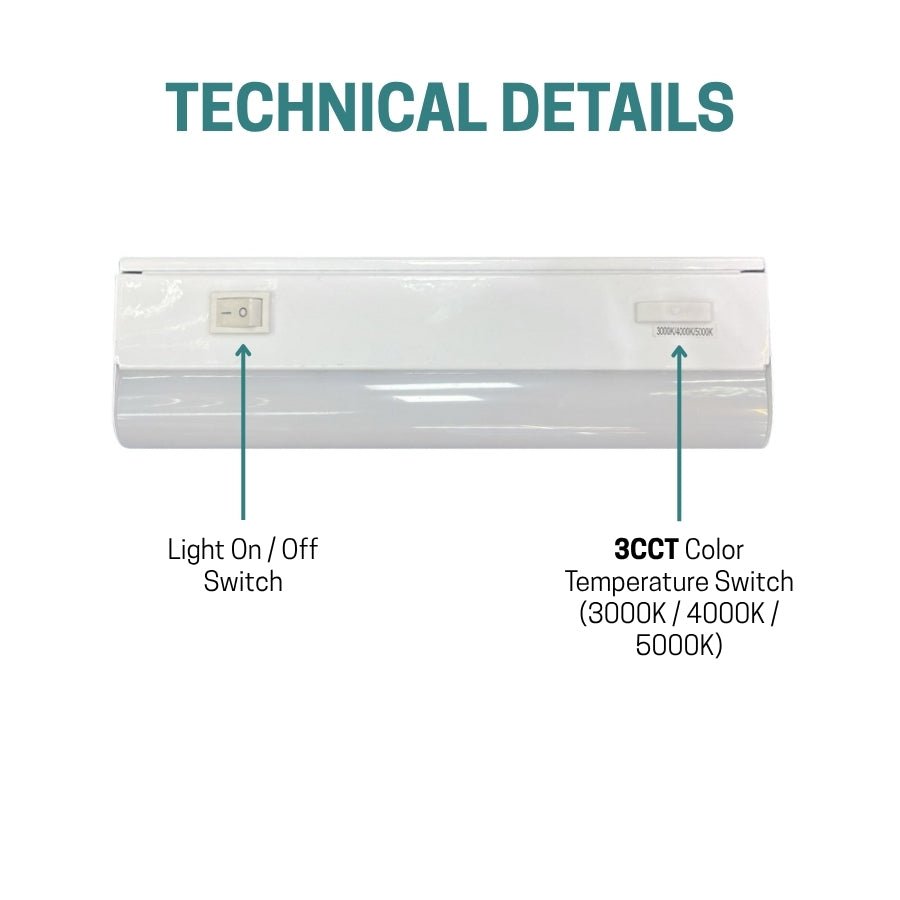 3cct color temperature technical details LED undercabinet lighting 