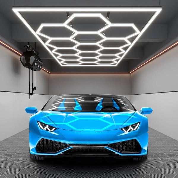 720W Hexagon Garage LED Light 93,600 Lumens 6500K – SwitchtoLED