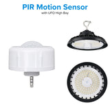 PIR Motion Sensor with UFO High Bay light on a white background