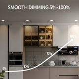 TRIAC dimmable 2-inch LED recessed light with smooth 5% to 100% brightness control for customized illumination.