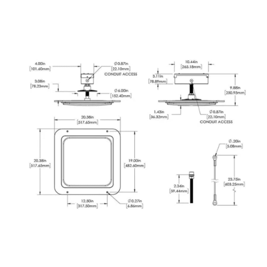 Canopy lights product dimension at switch to led 