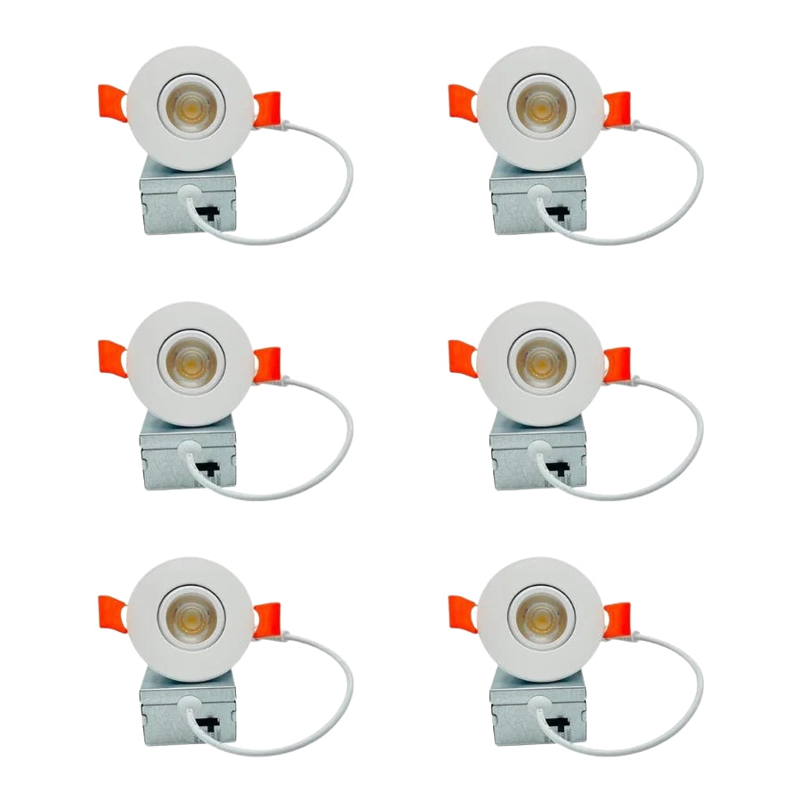 2 inch 5CCT LED Gimbal Led Recessed Light with Junction Box, 40° Beam Angle and 30° Tilted smoothly Eyeball Light, 120V Triac Dimmable, 2.7K/3K/3.5K/4K/5K, CRI>90, 750LM, 10W UL Listed