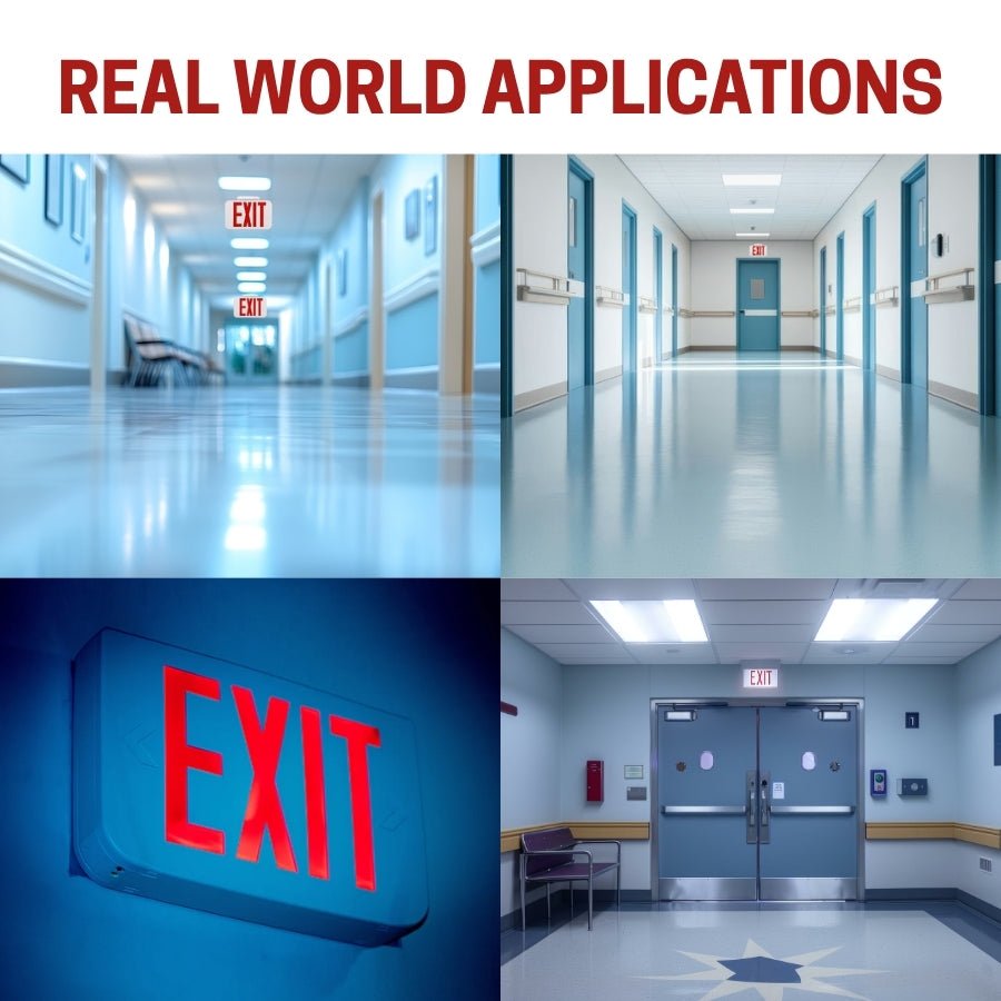 real world application of Wet Location Exit Sign 