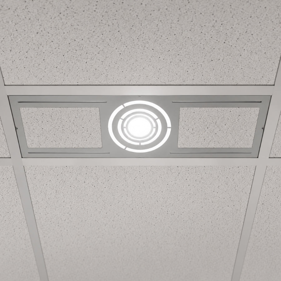 Ceiling tile with recessed light fixture at switchtoled.com