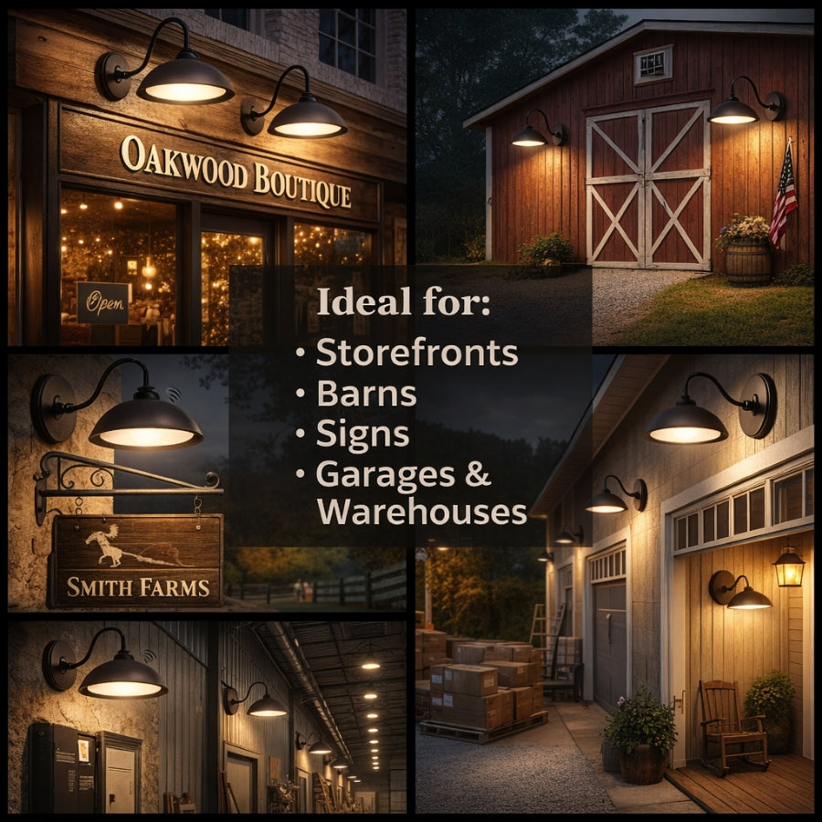 exterior led gooseneck barn light​ use cases 