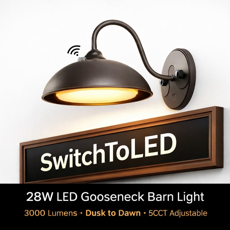 gooseneck led barn lights​ 28w at switchtoled 
