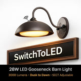 gooseneck led barn lights​ 28w at switchtoled 