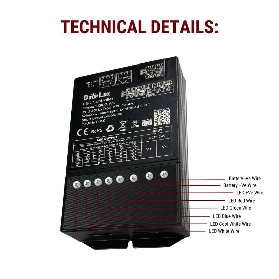 led lights controller technical details at switchtoled
