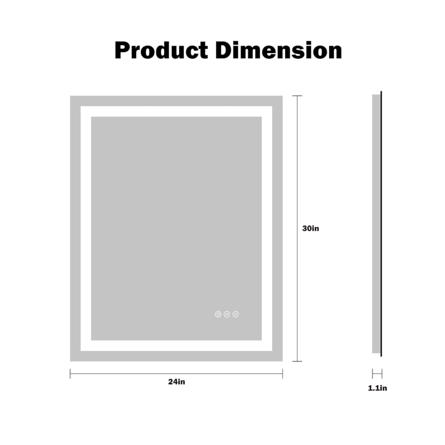 bathroom mirror with led light 24x30 Inch at switchtoled 