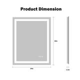 bathroom mirror with led light 24x30 Inch at switchtoled 