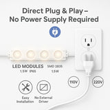 LED module with power outlet and text 'Direct Plug & Play - No Power Supply Required'