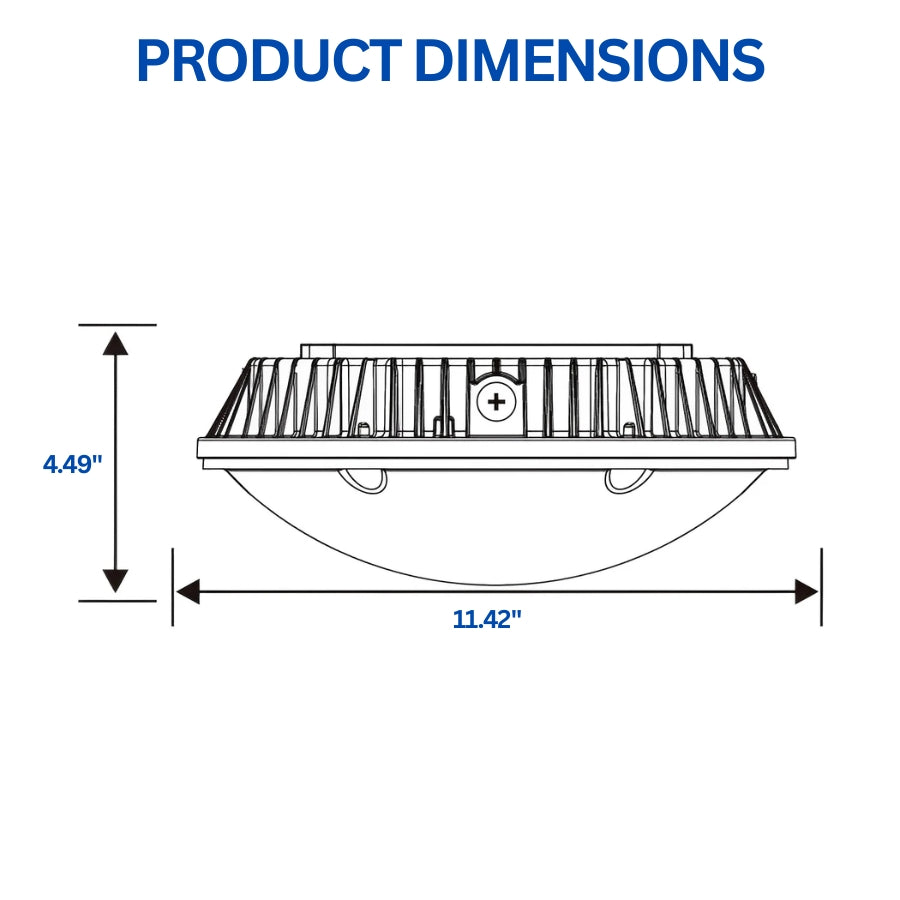 Diagram showing the dimensions of a product with labeled measurements.