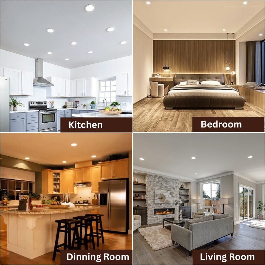 switchtoled led recessed ceiling light fixtures use cases like use in kitchen, bedroom, dinning room, living room 