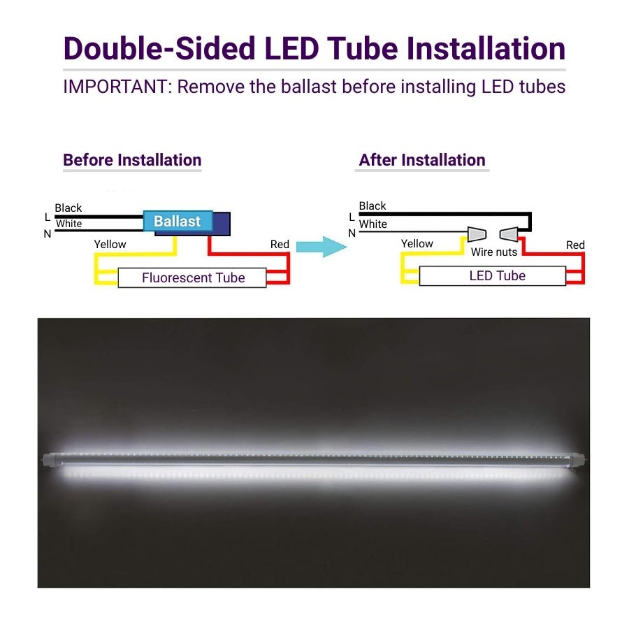 3ft led tube light at switch to led 