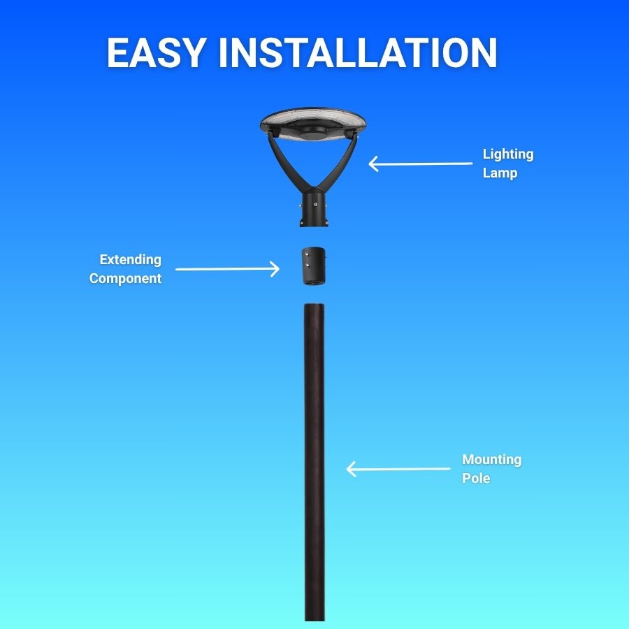 Easy install modern outdoor post lighting fixtures​ available at switchtoled 