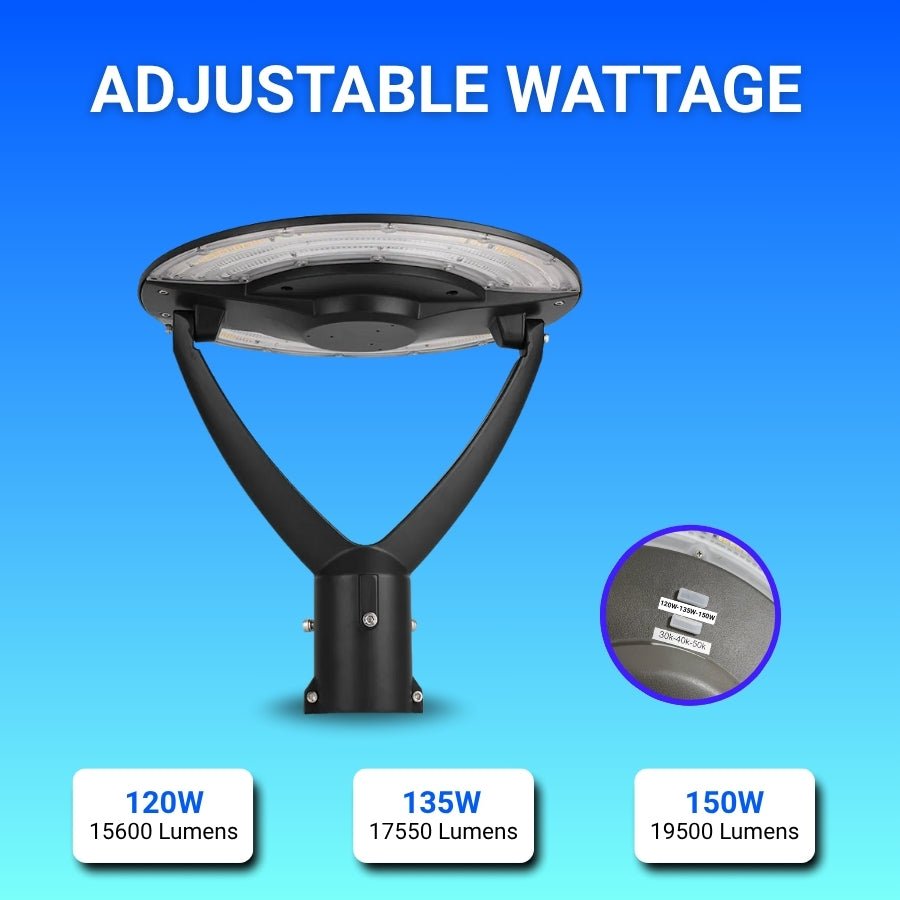 outdoor lamp post light fixture adjustable wattage at switchtoled 