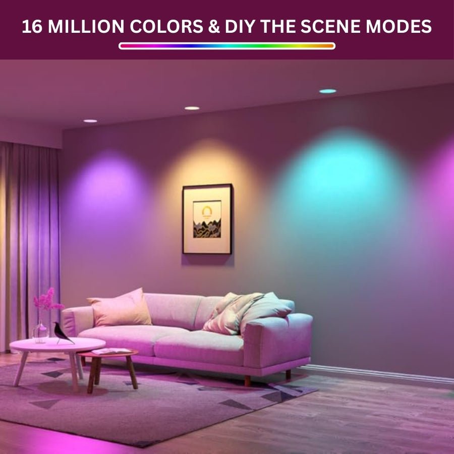 rgb recessed downlight​ with multiple color modes and DIY at switchtoled 