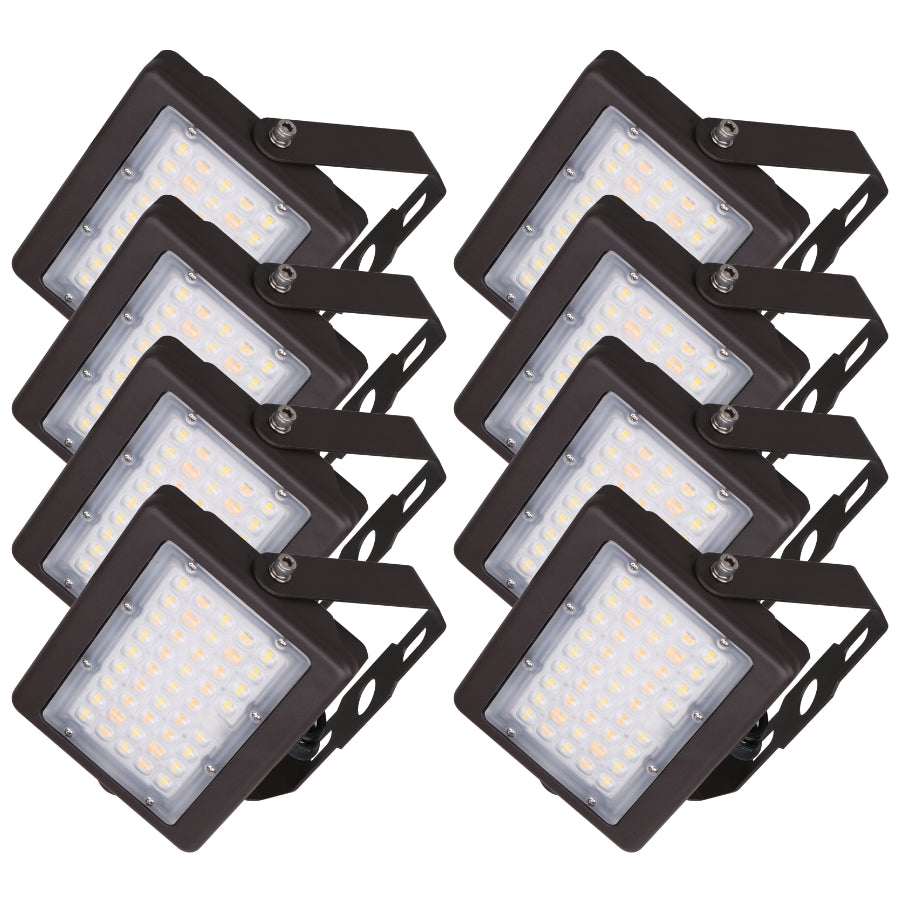 SwitchToLED 50W Max LED Flood Light 8 pack wholesale commercial outdoor floodlights, 250W MH equivalent, UL DLC Premium certified