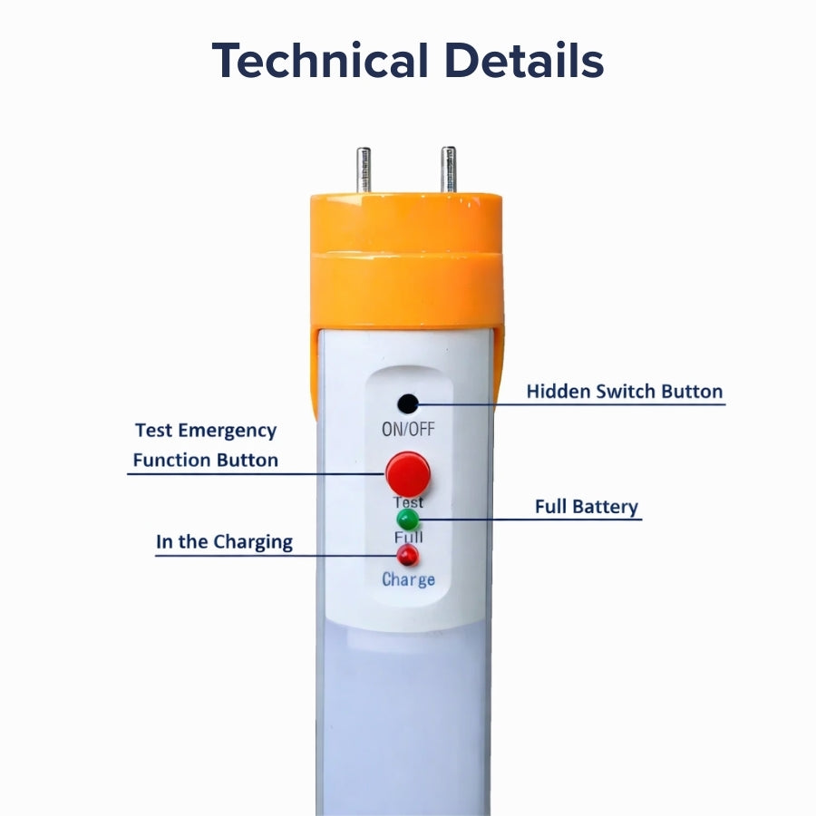 t8 led emergency tube light with technical details at switchtoled.com