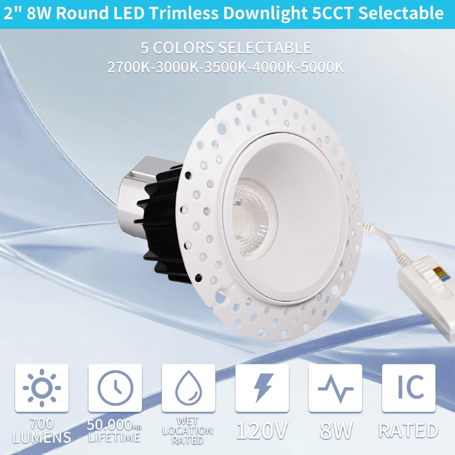 2 inch trimless recessed led downlights 8w at switchtoled 