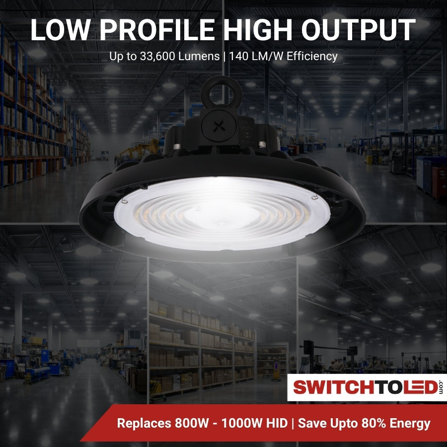 UFO LED High Bay Light 240W 33,600LM DLC Listed – SwitchtoLED