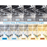 vapor tight led light fixture 5CCT color temperature and 4 wattages selectable at switchtoled 